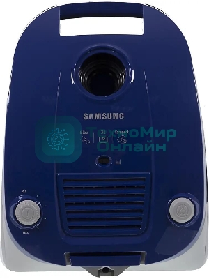 Пылесос Samsung VCC4140V3A синий, 320/1600 Вт, уборка сухая, пылесборник мешок 3 л
