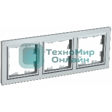 Рамка 3-местная IEK BRITE РУ-3-БрА (BR-M32-K47) алюминий