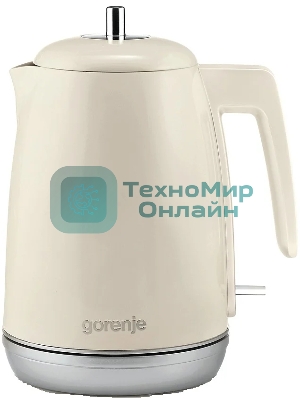 Чайник электрический Gorenje K15RL 1.7 л, 2200 Вт, бежевый (корпус: металл/пластик)