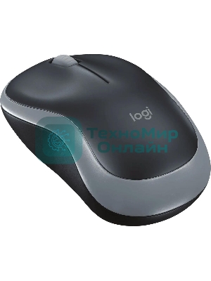 Мышь беспроводная Logitech M185 серый/черный, 1000 dpi, радиоканал, USB, кнопки - 3