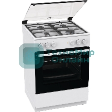 Плита комбинированная Gorenje GK6A20WF белый, конфорок 4 газовых, духовка 65 л, 60 см x 85 см x 60 см