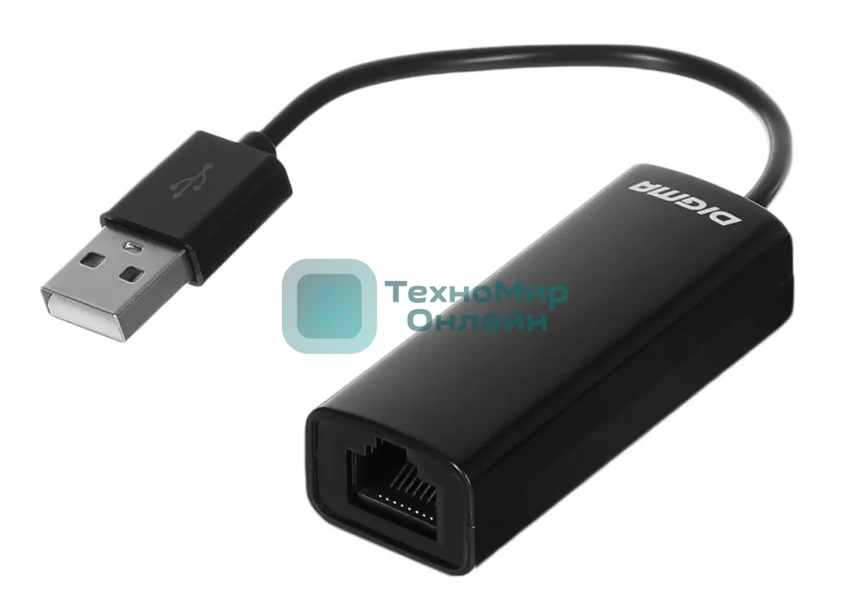 Сетевой адаптер Digma D-USB2-LAN100 Net Adapter Ethernet USB 2.0 (pack:1pcs)