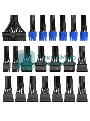 Блок питания ExeGate Gaming Standard 1000PGS RTL (EX285976RUS), 1000Вт, 140мм, модульный, черный