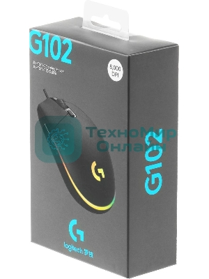 Мышь проводная Logitech G102 LIGHTSYNC черный, 8000 dpi, USB, кнопки - 6