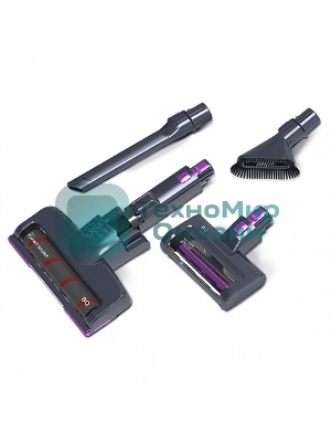 Пылесос вертикальный BQ VCA0201H фиолетовый/серый, питание от аккумулятора, 110 Вт, уборка сухая, пылесборник 0.6 л, работа от АКБ max 40 мин