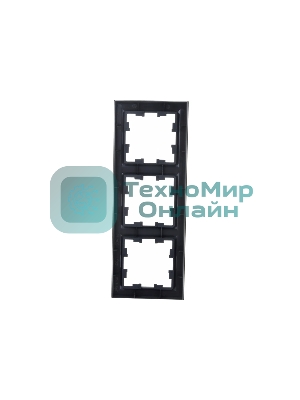 Рамка 3-местная IEK BRITE РУ-3-БрГ графит