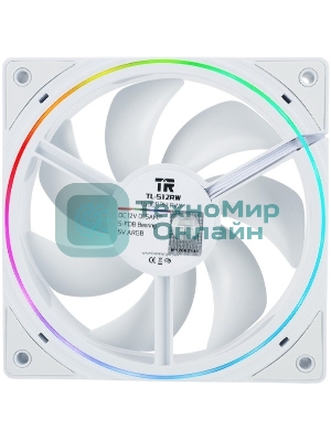 Кулер для корпуса Thermalright TL-S12RW Reverse (120x120x25mm, 4-pin PWM, ARGB, 47.6CFM, 23.2dBA, 1500RPM, White)