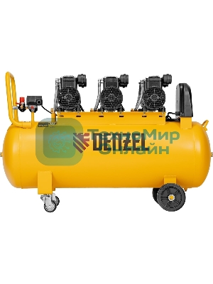 Компрессор безмасл. малошумн. Denzel DLP-4500/150, 4,5 кВт, 3х1,5 кВт,150 л, 2850 об/мин,750 л/мин