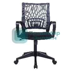 Кресло Бюрократ CH-695N/DG/TW-11 серый/черный, сетка, 120 кг, механизм качания