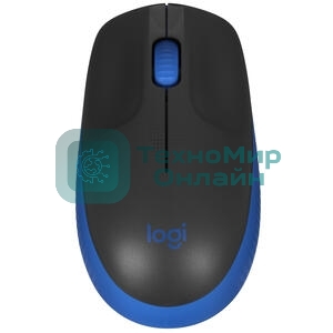 Мышь беспроводная Logitech M190 черный/синий, 1000 dpi, радиоканал, USB, кнопки - 3