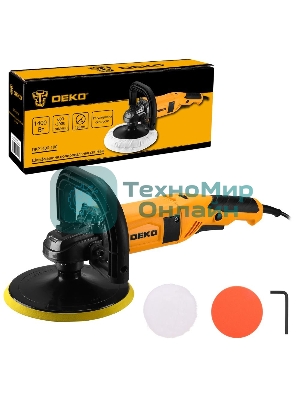 Шлифмашина полировальная сетевая DEKO DKP1400-180, 180мм, 1400 Вт