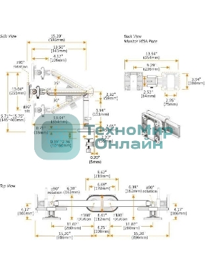 Кронштейн для мониторов Ultramounts UM727B черный 17