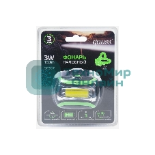 Фонарь налобный Gauss GFL307 черный 3Вт лам.:светодиодный AAAx3