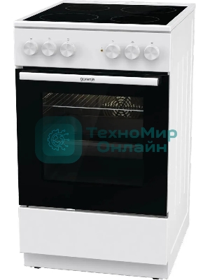 Плита электрическая Gorenje GEC5A41WG белый, конфорок 4 электрических, духовка 62 л, 50 см x 85 см x 59.4 см