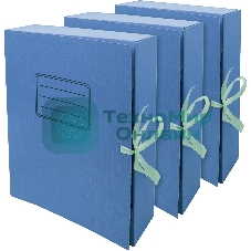 Папка архивная 2 завязки Silwerhof 1914784 микрогофрокартон корешок 75мм, A4 синий (упаковка: 3шт)