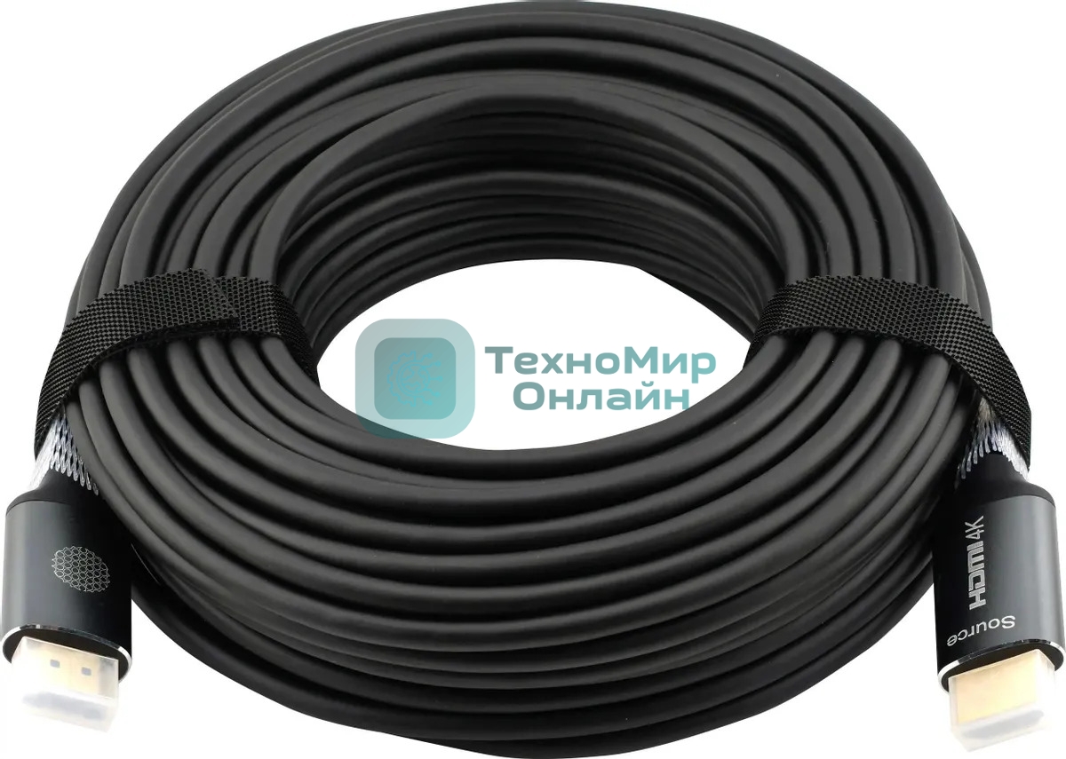 Кабель аудио-видео Cactus CS-HDMI-AOC-2-20 HDMI (m)/HDMI (m) 20м. позолоч.конт. черный