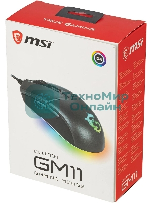 Мышь проводная MSI Clutch GM11 черный, 5000 dpi, USB, кнопки - 6