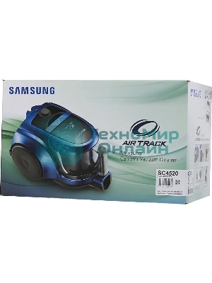Пылесос Samsung VCC4520S36 синий/черный, 350/1600 Вт, уборка сухая, пылесборник контейнер 1.3 л