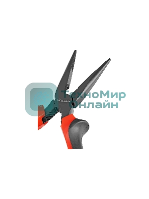 Длинногубцы Matrix 17160 черный Nickel, 180 мм, прямые, двухкомпонентные рукоятки