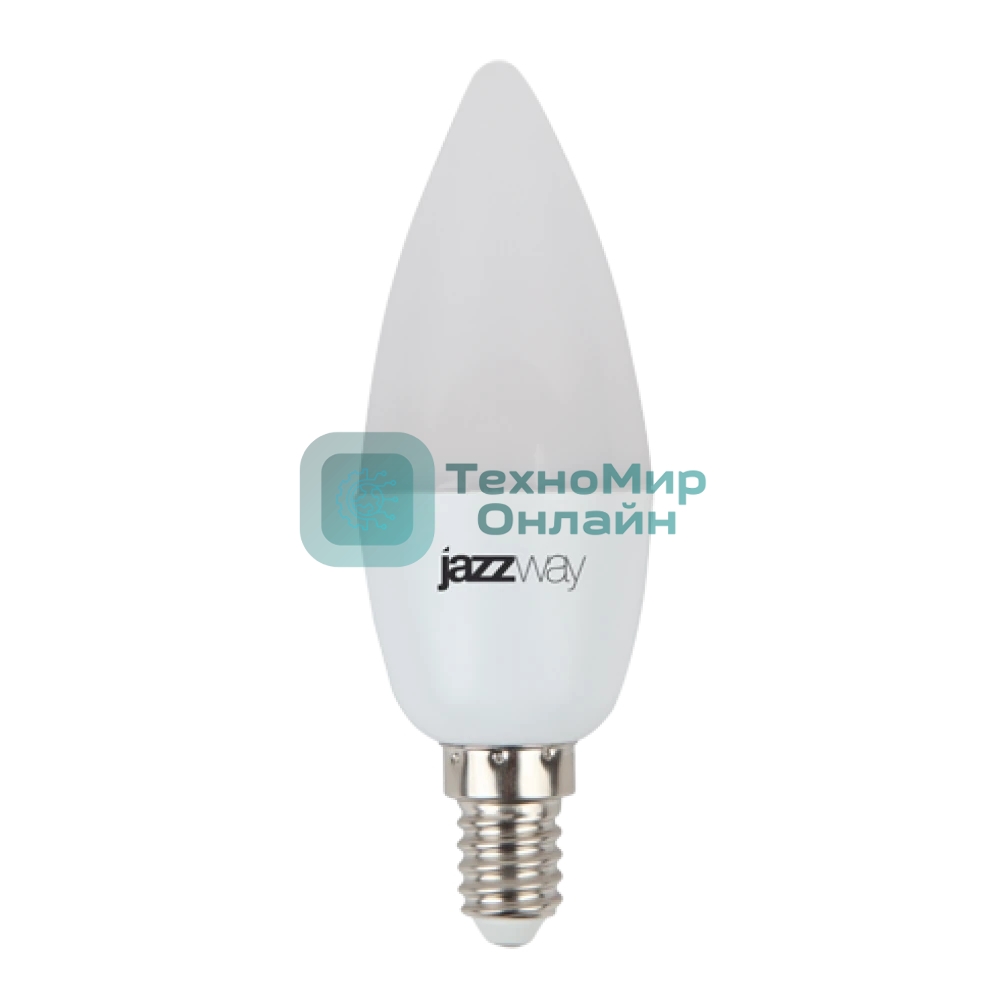 Лампа светодиодная JazzWay PLED-SP C37 7Вт свеча 3000К теплый белый E14 530лм 230В