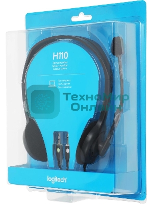 Гарнитура проводная Logitech Headset H110 grey (981-000472/981-000271)