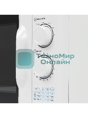 Микроволновая печь BBK 23MWS-927M/W белый, 23 л, 900 Вт, переключатели - поворотный механизм