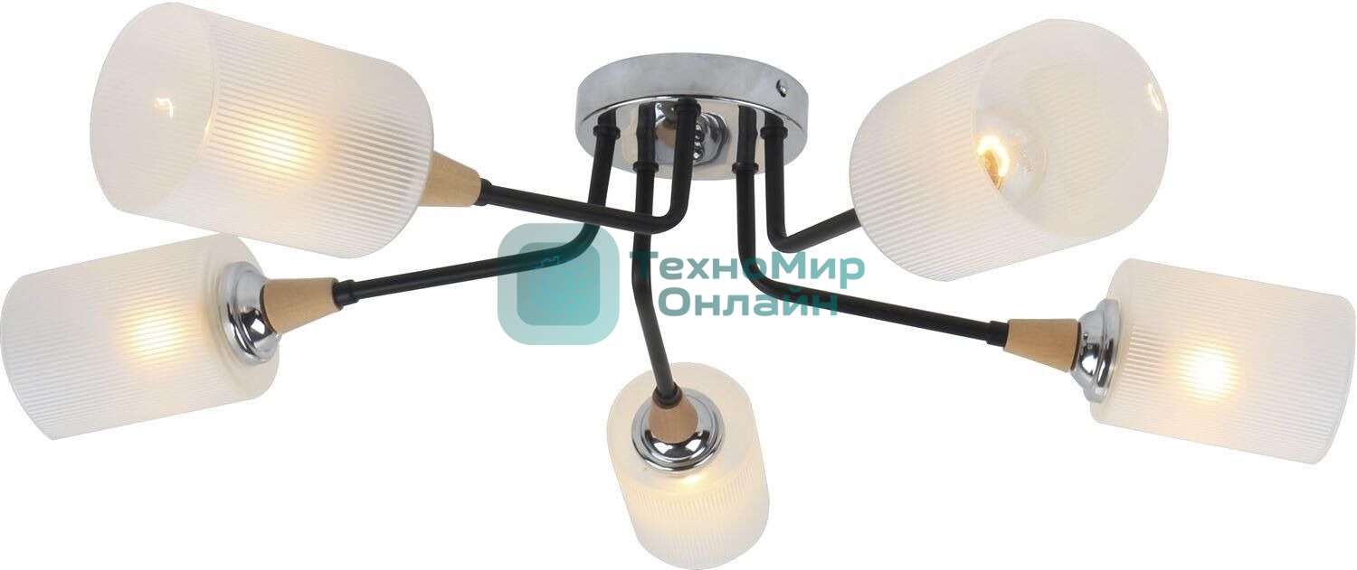 Люстра потолочная ESCADA 2101/5P E27*60W Black/Chrome