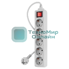 Сетевой фильтр PC Pet AP01006-3-GR 3 м, 5 розеток, серый