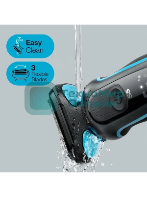 Электробритва Braun 51-M1000s черный/голубой