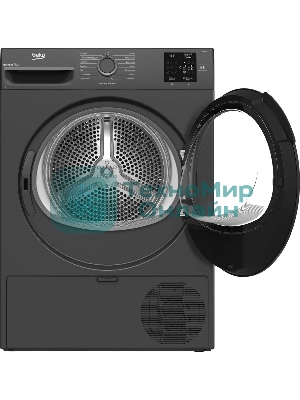 Сушильная машина Beko BM3T37220A черный, 7 кг, сушка - тепловой насос, программ - 15, 59.8 x 84.6 x 54.5 см