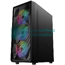 Компьютерный корпус 1STPLAYER FD3 Black, ATX, 4x120мм LED fans inc.