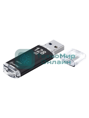 Флешка USB Smartbuy V-Cut Black (SB128GbVC-K3), 128Gb, USB 3.0, R/W 75/30, черный