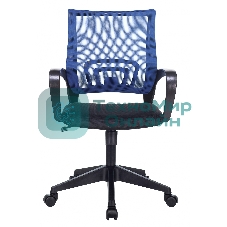 Кресло Бюрократ CH-695N/BL/TW-11 синий/черный, сетка, 120 кг, механизм качания