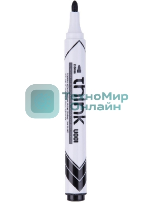 Маркер для досок Deli EU00120 Think, круглый пишущий наконечник, 2мм, черный