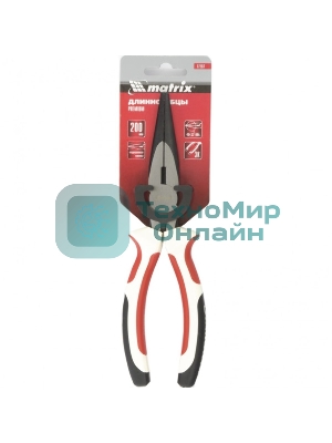 Длинногубцы Matrix Premium 17187, 200 мм, прямые, трехкомпонентные рукоятки