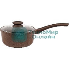 Ковш Maunfeld Carmel MF18CRM01SP из литого алюминия со стеклянной крышкой, 18 см, 1,6 л
