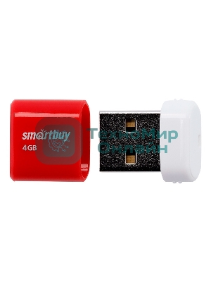 Флешка USB Smartbuy LARA Red (SB4GbLara-R), 4Gb, USB 2.0, R/W 15/5, красный/белый