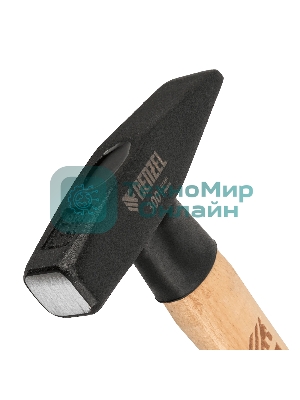 Молоток слесарный Denzel 300 г, кованый квадратный боек, буковая рукоятка