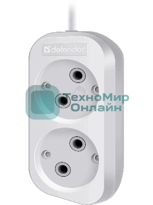 Удлинитель бытовой Defender B220 - 2 роз х 2 м, белый
