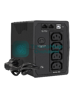 Источник бесперебойного питания ExeGate SpecialPro UNB-600.LED.AVR.4C13.RJ.USB 600VA/360W, LED, AVR, 4*C13, RJ45/11, USB, черный