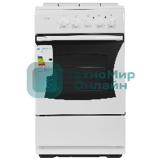 Плита комбинированная Flama RK 2201 W белый, конфорок 2 газовых и 2 электрических, духовка 50 л, 50 см x 85 см x 54 см