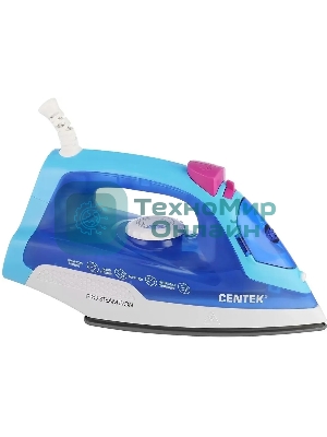 Утюг Centek CT-2348 синий/белый, 1600 Вт, 20 г/мин, 80 г/мин, 200 мл