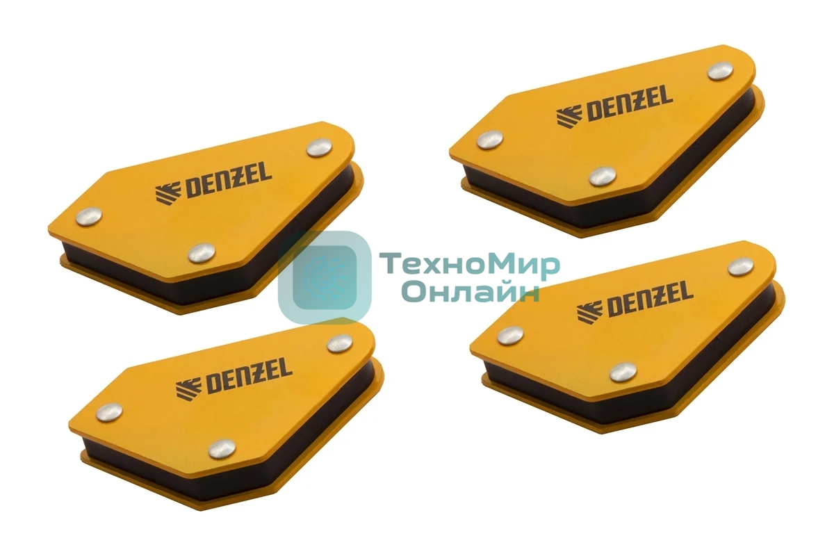 Набор из 4 магнитных фиксаторов для сварочных работ Denzel