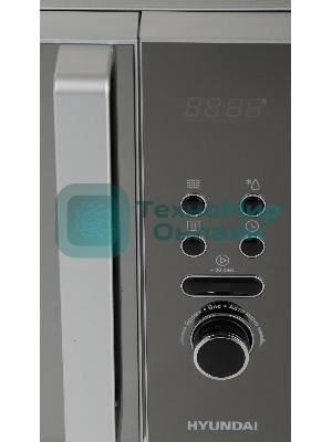 Микроволновая печь Hyundai HYM-D3002 серебристый, 20 л, 700 Вт, переключатели - кнопки, поворотный механизм