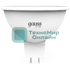 Лампа светодиодная Gauss Elementary 9Вт цок.: GU5.3 софит 12B св. свеч. теп. св./дневн. (упак.: 10 шт) (11519)
