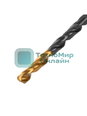 Сверло по металлу Denzel 3,2 мм, HSS-Tin, Golden Tip, 10 шт.