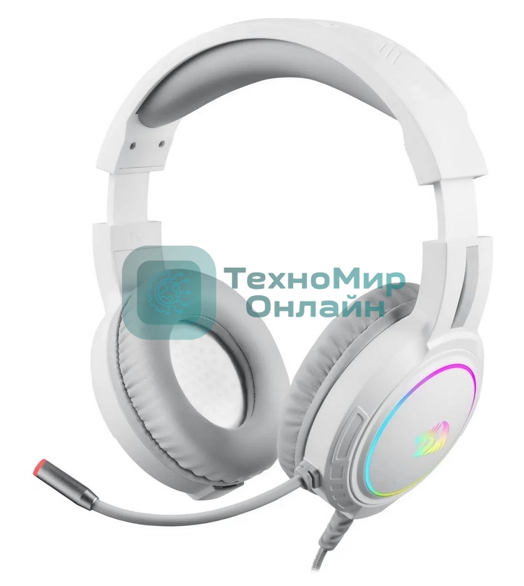 Гарнитура Redragon Mento белый, проводная, USB / 2 x mini jack 3.5 мм, подсветка