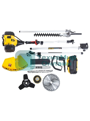 Триммер бензиновый мультифункциональный Denzel DGT-52S-MAX, 52 см3, разъемная штанга