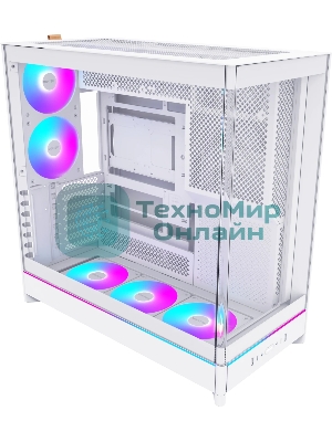 Компьютерный корпус Montech HS02 PRO белый без БП ATX 4x140мм 2xUSB 3.0 audio bott PSU