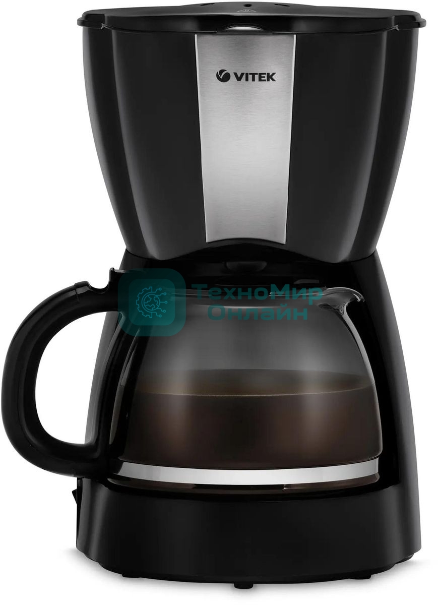 Кофеварка капельная Vitek VT-1503 черный, исп. кофе - молотый, 1.2 л, 900 Вт.